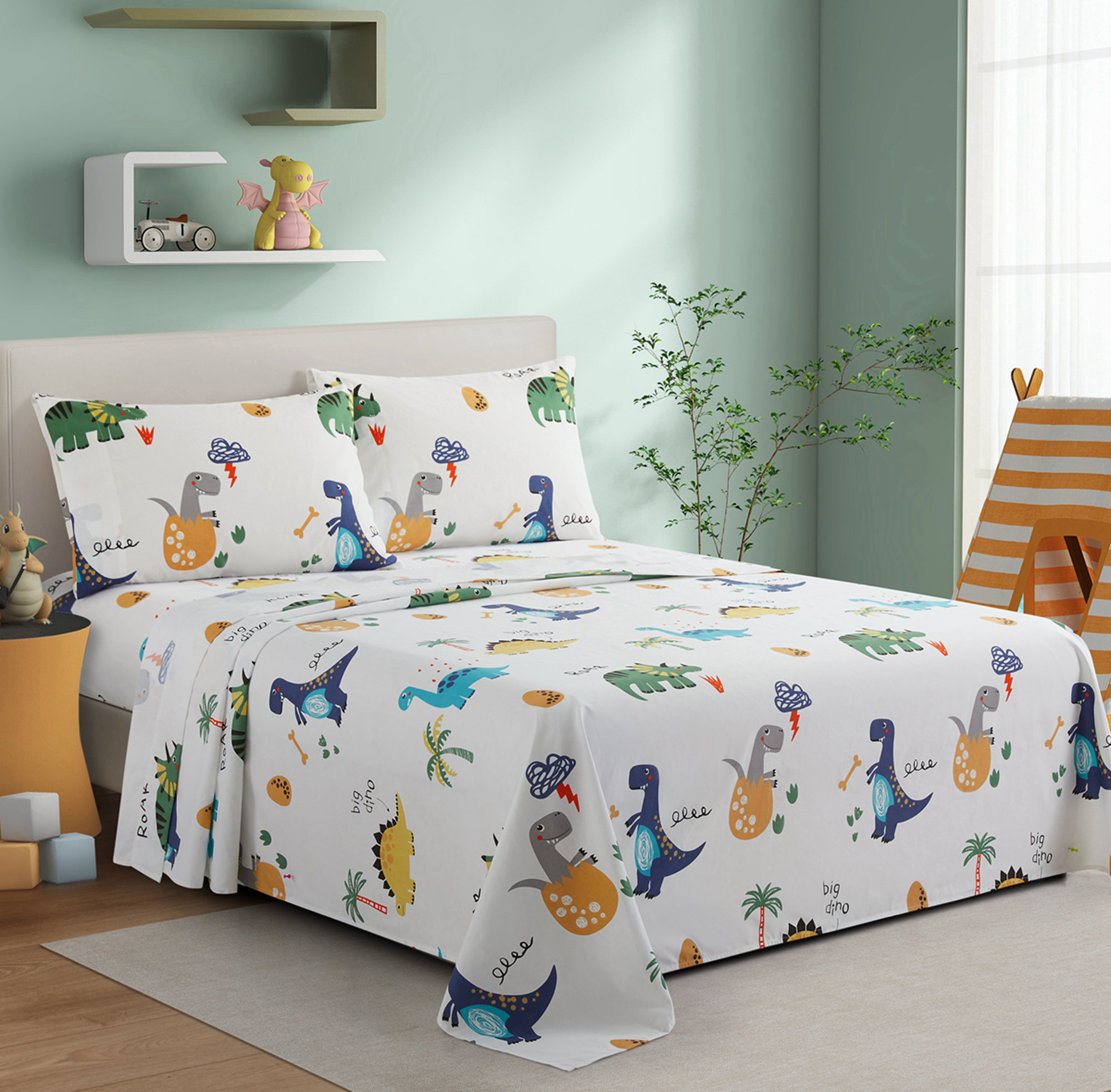 Marina Decoration Kids Printed 600 Thread Count Cotton Percale Bedding Sheet Set Reviews Wayfair Canada